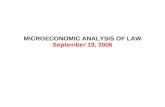 MICROECONOMIC ANALYSIS OF LAW September 19, 2006.