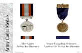 Army Cadet Medals 402.06 Green Star OHP - 1 The Cadet Medal for Bravery Royal Canadian Humane Association Medal for Bravery.