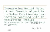 Integrating Neural Network and Genetic Algorithm to Solve Function Approximation Combined with Optimization Problem Term presentation for CSC7333 Machine.
