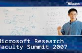 Microsoft Research Faculty Summit 2007. Colonies Of Synchronizing Agents: Molecules, Cells, And Tissues Matteo Cavaliere – MSR – UNITN CoSBi (Trento,