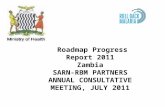 Roadmap Progress Report 2011 Zambia SARN-RBM PARTNERS ANNUAL CONSULTATIVE MEETING, JULY 2011.