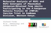 Molecular Analysis of MSP1 and MSP2 Genotypes of Plasmodium falciparum Obtained from Adults Participating in the P. Falciparum Malaria Protein 10 (FMP10)