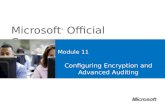 Microsoft ® Official Course Module 11 Configuring Encryption and Advanced Auditing.