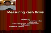 Measuring cash flows Prepared by: Muhammad zubair Muhammad zubair Roll# 7170 Roll# 7170 GOVERNMENT COLLEGE UNIVERSITY FAISALABAD BANKING & FINANCE.