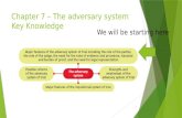 Chapter 7 – The adversary system Key Knowledge 1 We will be starting here.