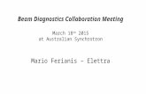 Beam Diagnostics Collaboration Meeting March 18 th 2015 at Australian Synchrotron Mario Ferianis – Elettra.