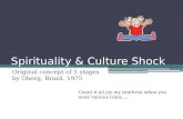Spirituality & Culture Shock Original concept of 5 stages by Oberg, Brazil, 1975 Count it all joy my brethren when you meet various trials….