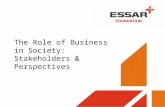 The Role of Business in Society: Stakeholders & Perspectives
