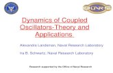 Dynamics of Coupled Oscillators-Theory and Applications Alexandra Landsman, Naval Research Laboratory Ira B. Schwartz, Naval Research Laboratory Research.