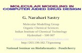 G. Narahari Sastry Molecular Modelling Group Organic Chemical Sciences Indian Institute of Chemical Technology Hyderabad – 500 007 Gnsastry@iict.res.inGnsastry@iict.res.in;