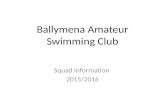 Ballymena Amateur Swimming Club Squad Information 2015/2016.