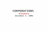 CORPORATIONS Finance December 5, 2006. CORPORATIONS Issues In Finance Shares Entitles shareholders to receive dividends Entitles shareholders to vote.
