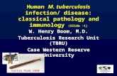 Human M. tuberculosis infection/ disease: classical pathology and immunology (Slide -1) W. Henry Boom, M.D. Tuberculosis Research Unit (TBRU) Case Western.