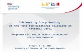 5th Working Group Meeting of the Fund for Bilateral Relations at National Level Programme CZ11 Public Health Inititatives Activities Proposal Prague, 9.