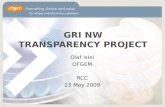 GRI NW TRANSPARENCY PROJECT Olaf Islei OFGEM RCC 13 May 2009.