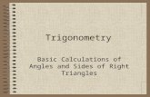 1 Trigonometry Basic Calculations of Angles and Sides of Right Triangles.