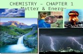 1 CHEMISTRY – CHAPTER 1 Matter & Energy. Objective #3 Objective: Understand energy and matter. –Before: Introduction to energy and matter –During: Discuss.