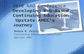 2010 NAO Conference Developing Web-Based Continuing Education: Upstate AHEC’s Journey Bennie M. Pettit, MS Continuing Education Consultant Upstate AHEC.