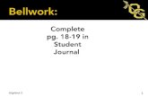 Complete pg. 18-19 in Student Journal Algebra II 1.