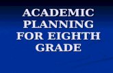 ACADEMIC PLANNING FOR EIGHTH GRADE. Eight graders take four core subjects: English English Physical Science Physical Science World Geography World Geography.