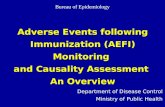 Adverse Events following Immunization (AEFI) Monitoring and Causality Assessment An Overview Department of Disease Control Ministry of Public Health Bureau.