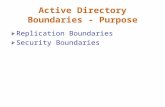 Active Directory Boundaries - Purpose Replication Boundaries Security Boundaries.