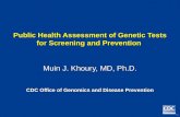 TM Public Health Assessment of Genetic Tests for Screening and Prevention Muin J. Khoury, MD, Ph.D. CDC Office of Genomics and Disease Prevention.