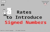 Rates to Introduce Signed Numbers © Math As A Second Language All Rights Reserved next #9 Taking the Fear out of Math -3-3 + 3.
