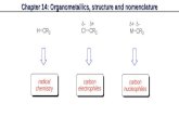 Chapter 14: Organometallics, structure and nomenclature.