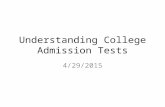 Understanding College Admission Tests 4/29/2015. Why is the SAT being changed? The College Board determined that the SAT needed to meet three challenges: