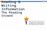 1 Reading & Writing Information The Reading Strand Reading Information Strand Session 4.