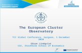 The European Cluster Observatory TCI Global Conference, Gurgaon, 1 December 2010 Göran Lindqvist CSC, Stockholm School of Economics.