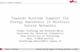 Institut for Technical Informatics 1 Thomas Trathnigg Towards Runtime Support for Energy Awareness in WSNs Towards Runtime Support for Energy Awareness.