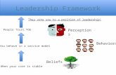 Leadership Framework Beliefs Behaviors Perceptions When your core is stable You behave in a service model People Trust YOU They vote you to a position.