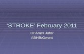 ‘STROKE’ February 2011 Dr Amer Jafar ABHB/Gwent. Decreased Kidney Function  Chronic kidney disease is an important risk factor for development and progression.