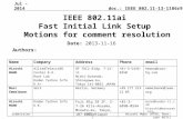Doc.: IEEE 802.11-13-1186r9 Submission Jul -2014 Hiroshi Mano (ATRD, Root, Lab/ KDTI)Slide 1 IEEE 802.11ai Fast Initial Link Setup Motions for comment.