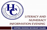 LITERACY AND NUMERACY INFORMATION EVENING HOPPERS CROSSING SECONDARY COLLEGE.