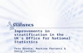 Improvements in stratification in the UK's Office for National Statistics Pete Brodie, Martina Portanti & Emily Carless UK Office for National Statistics.