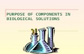 PURPOSE OF COMPONENTS IN BIOLOGICAL SOLUTIONS. lseidman@matcmadison.edu THIS TALK IS ABOUT: How lab solutions support biological activity and/or structure.