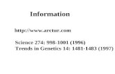 Information  Science 274: 998-1001 (1996) Trends in Genetics 14: 1481-1483 (1997)