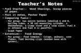 Teacher’s Notes Fuel Starter:- Wood Shavings, Scrap pieces of paper. Post it notes, Poster Paper Comparing fuels:- –Per group: two spirit burners labelled.