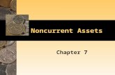 Noncurrent Assets Chapter 7. Major Types of Noncurrent Assets Noncurrent assets are long-lived assets, not expected to be fully utilized within one year.