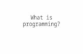 What is programming?. The only language that computer actually understands is a binary code, like this: 010111101001001010010010010010010010100010010100001000101001000101001010110010110010101001.