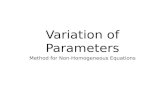 Variation of Parameters Method for Non-Homogeneous Equations.