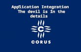 Application Integration ”The devil is in the details”