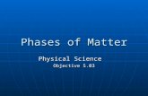 Phases of Matter Physical Science Objective 5.03.