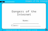 Dangers of the Internet CEL : C O M P U T E R S I N E V E R Y D A Y L I F E CEL 1 Dangers of the Internet Name: ____________________ Class: ________________.