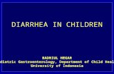 S DIARE PADA ANAK DIARRHEA IN CHILDREN BADRIUL HEGAR Pediatric Gastroenterology, Department of Child Health University of Indonesia.