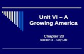 Unit VI – A Growing America Chapter 20 Section 3 – City LIfe.