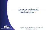 Institutional Relations LXVI ICM Bodrum, 21st of October 2014.